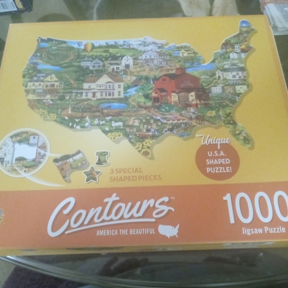 𝅺CONTOURS usa shape 1000 pc jigsaw puzzle